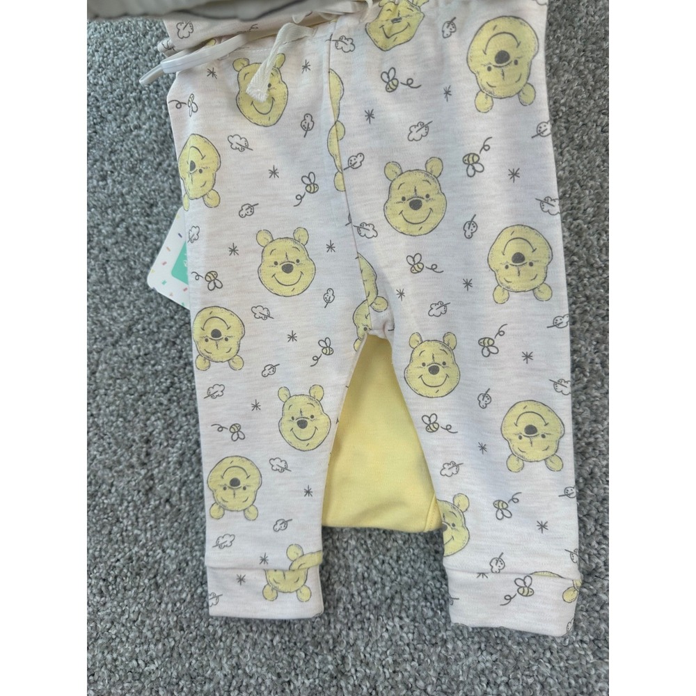 Disney Baby Winnie the Pooh 5 Piece Bodysuit Pants Shorts Hat Set 0-3M NWT - Picture 5 of 8